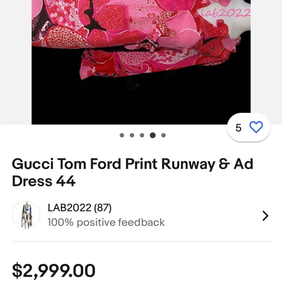 RARE Vintage Tom Ford x Gucci 1999 Acid Flower dress - Picture 7 of 7